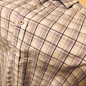 Long sleeve purple plaid button down